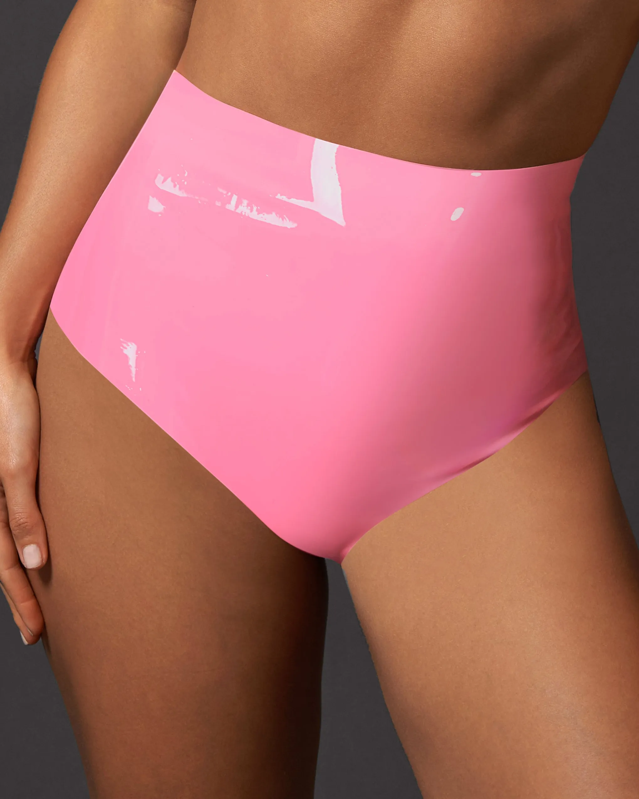 Latex High-waist Hot Pant Bubblegum Pink