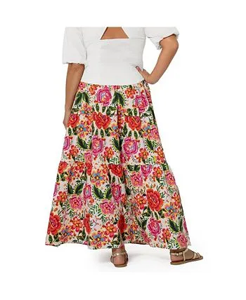 Leota Women's Maxi Evelyn Skirt Red Size 2X