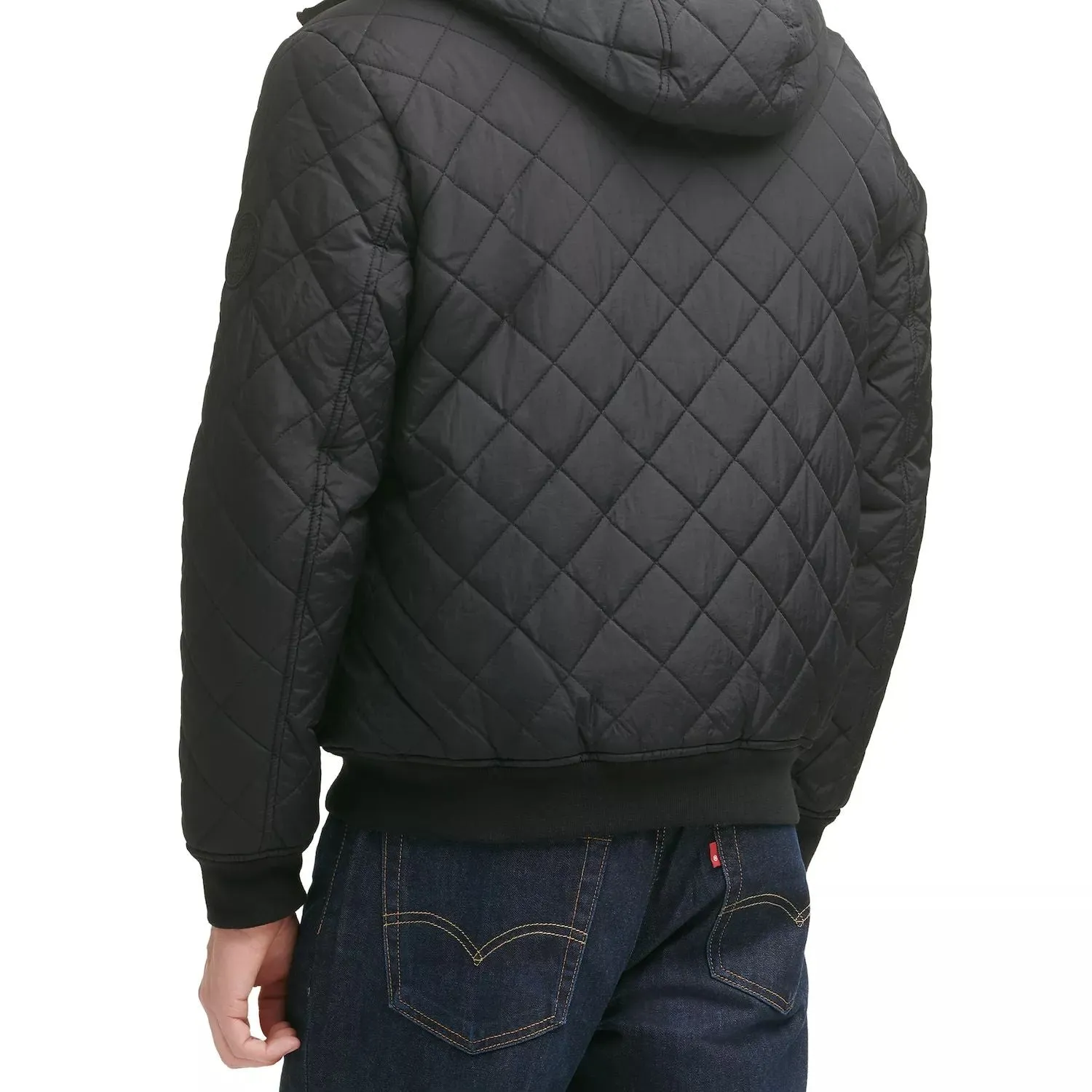 Levi's Men's Sherpa Lined Quilted Bomber Jacket, Dark Green