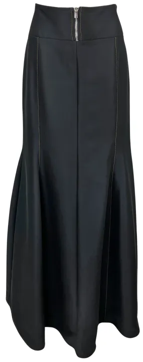 Maison Rabih Kayrouz Tech-Cady Maxi Skirt in Dark Navy