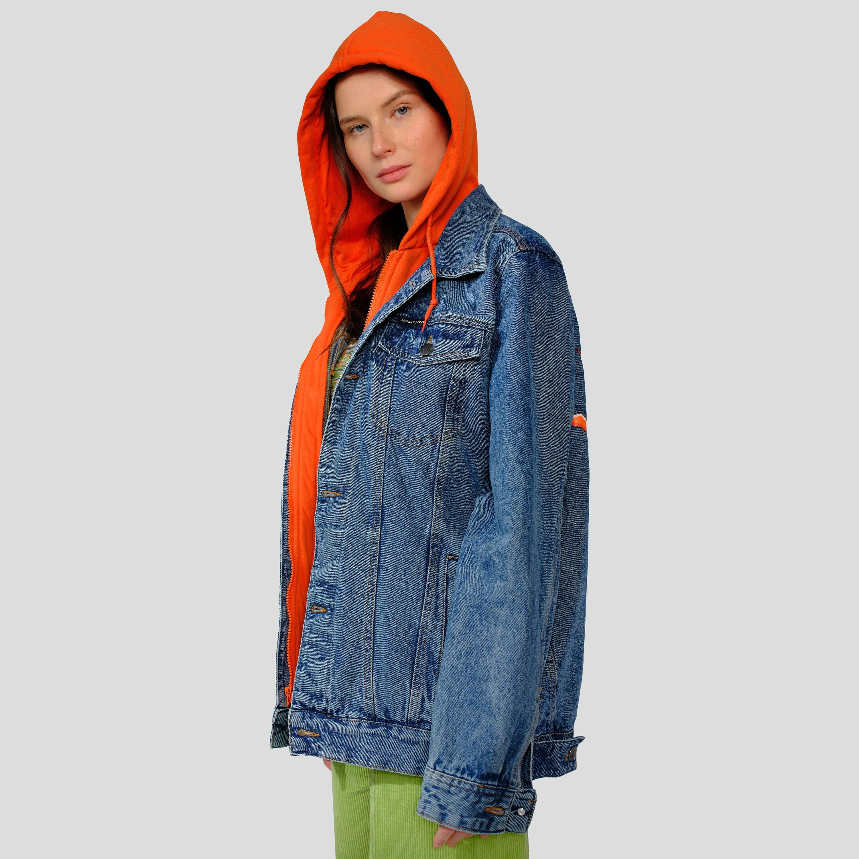 Members Only Women's Chucky Hoodie Trucker Oversized Jacket