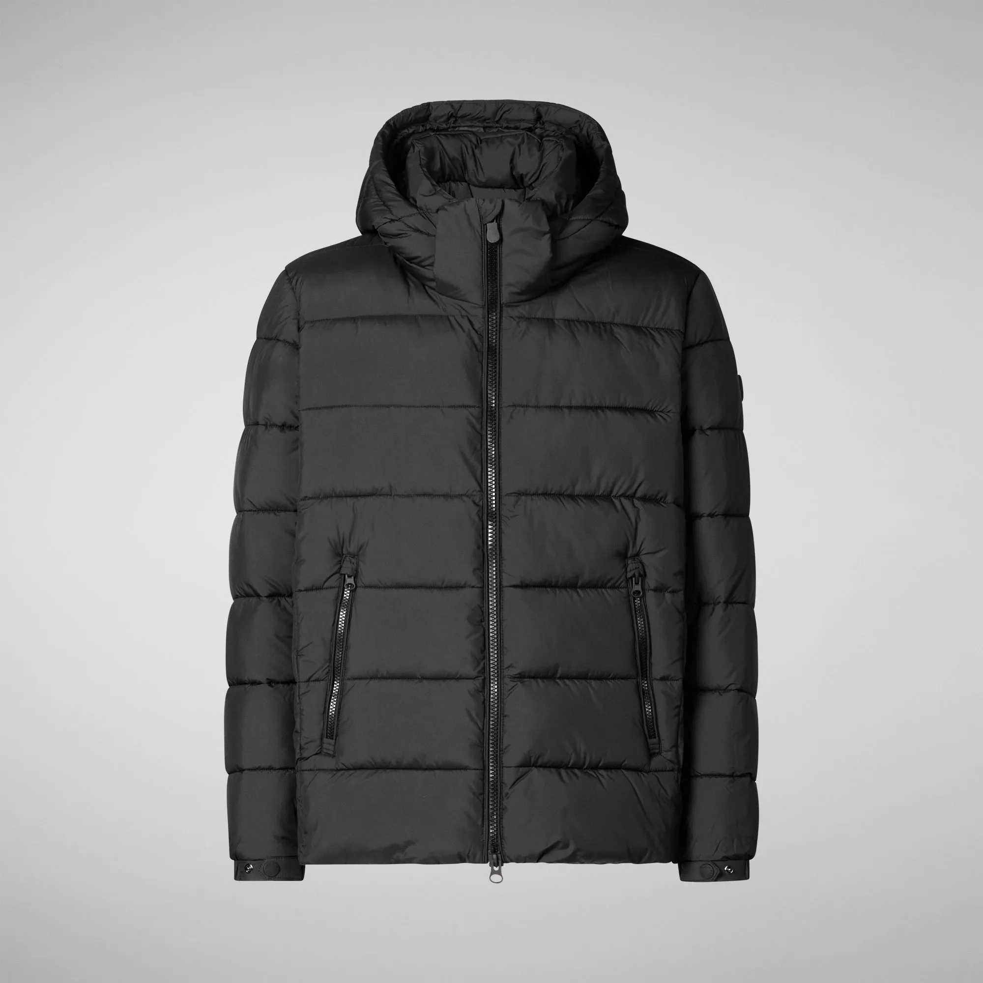 Men's  animal free hooded Animal free Puffer jacket Boris in Black