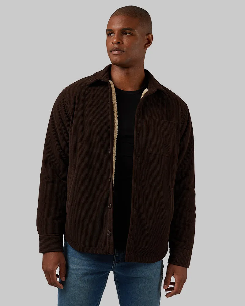 MEN'S CORDUROY SHERPA-LINED SHIRT JACKET