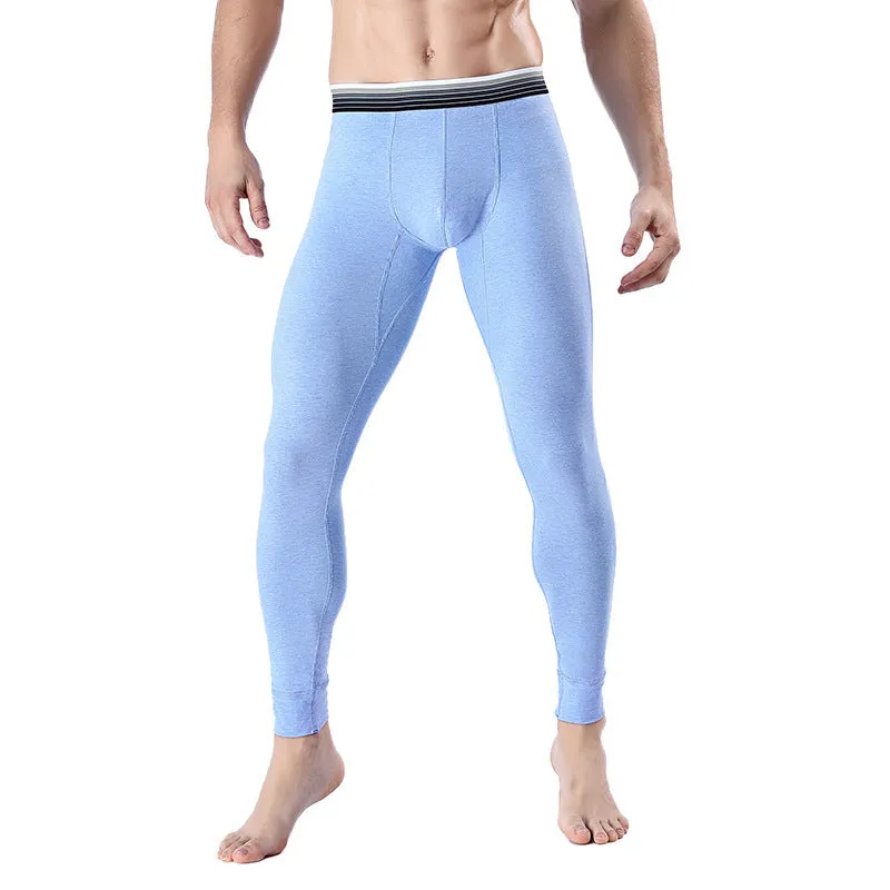 Men's Cropped Long Johns Warm-keeping Pants Cotton Belly-contracting Thin Bottoming Trousers