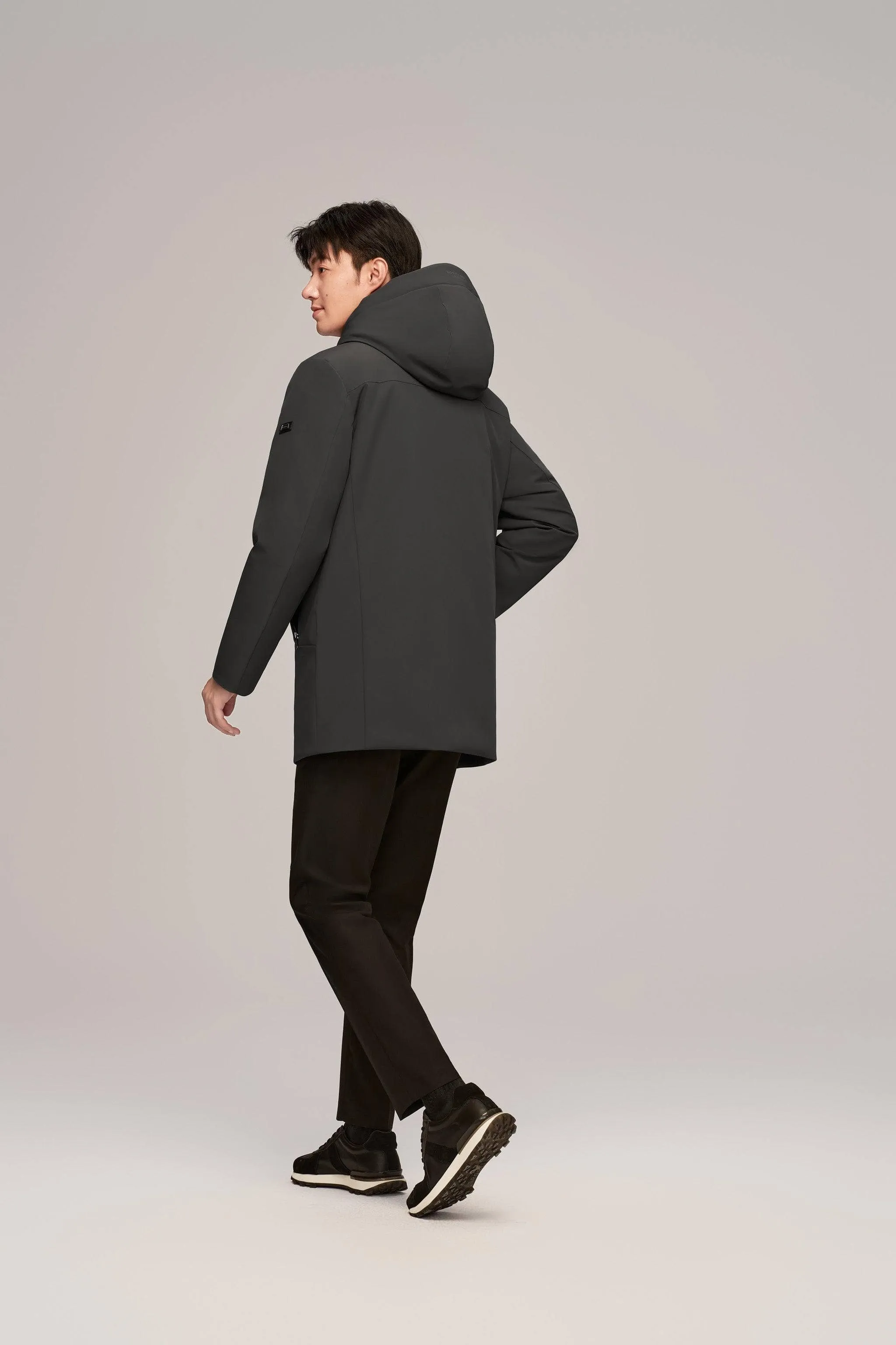 Men’s mid-length goose down coat