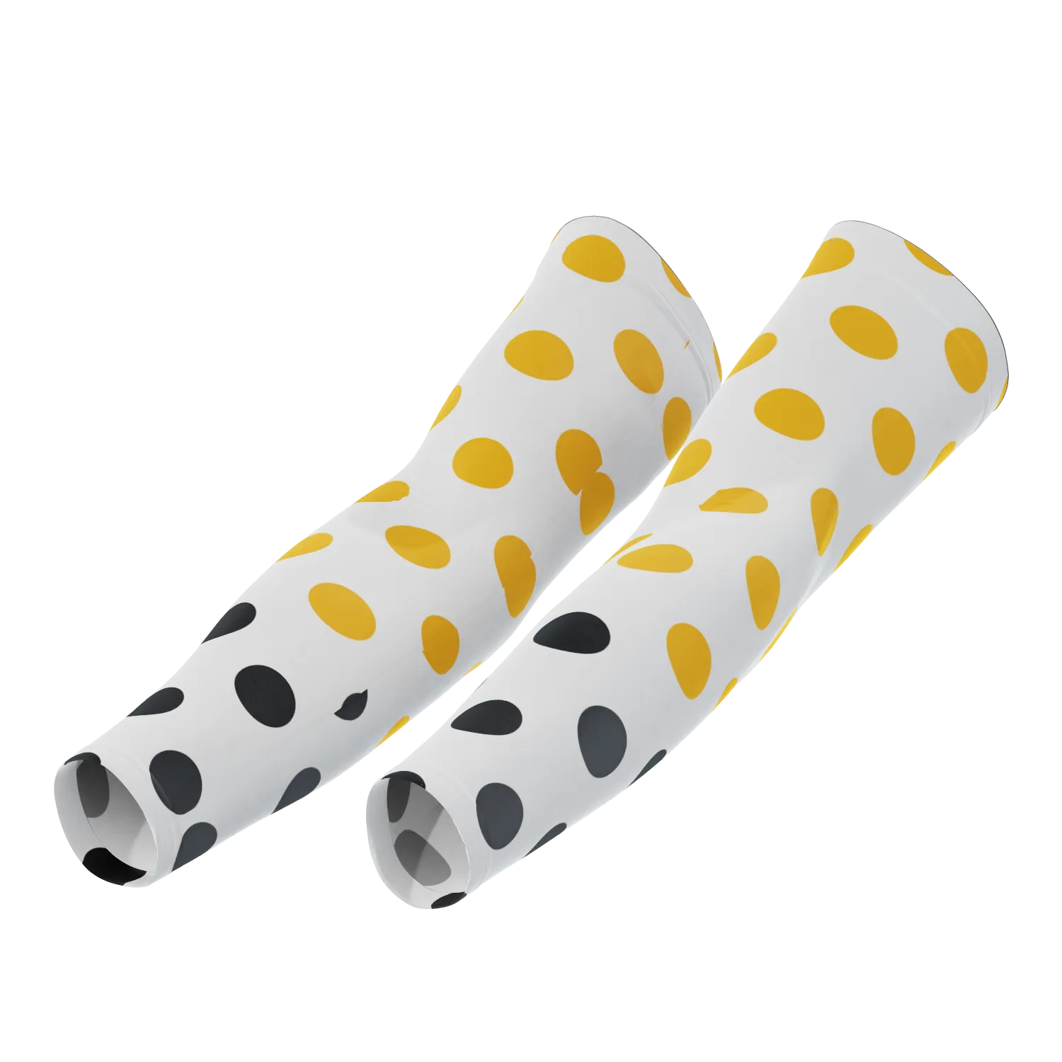 Men's Red Polka Dots on White Quick Dry Cycling Arm-Warmers