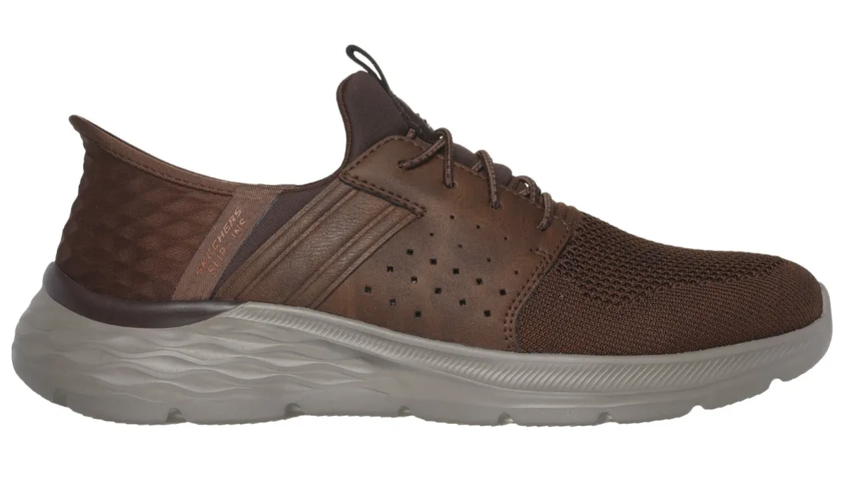 MEN'S SKECHERS SLIP-INS RELAXED GARNER-NEWICK | DARK BROWN