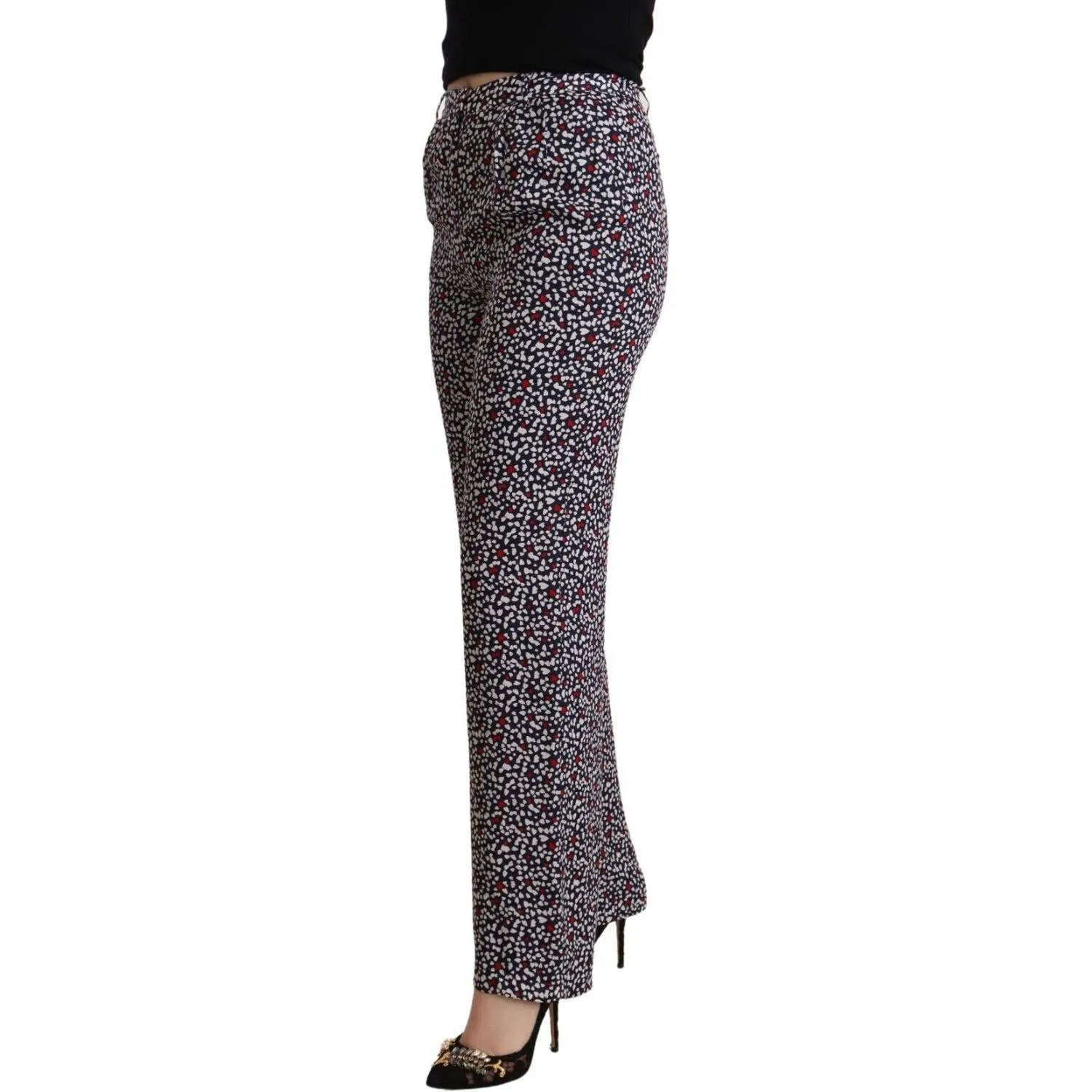 Michael Kors Elegant High Waist Straight Black Trousers