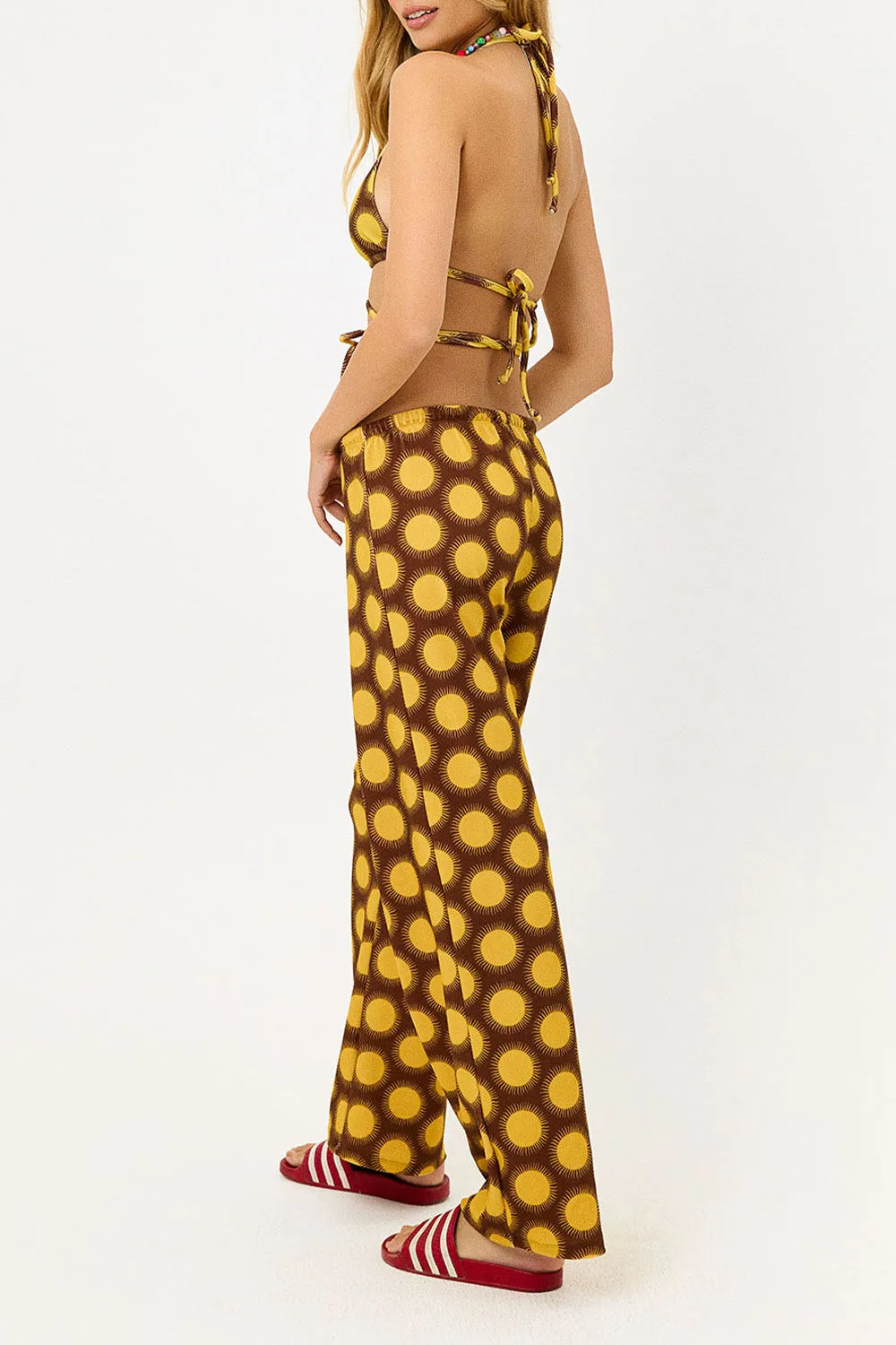 Michelle Low Rise Wide Leg Pants - Golden