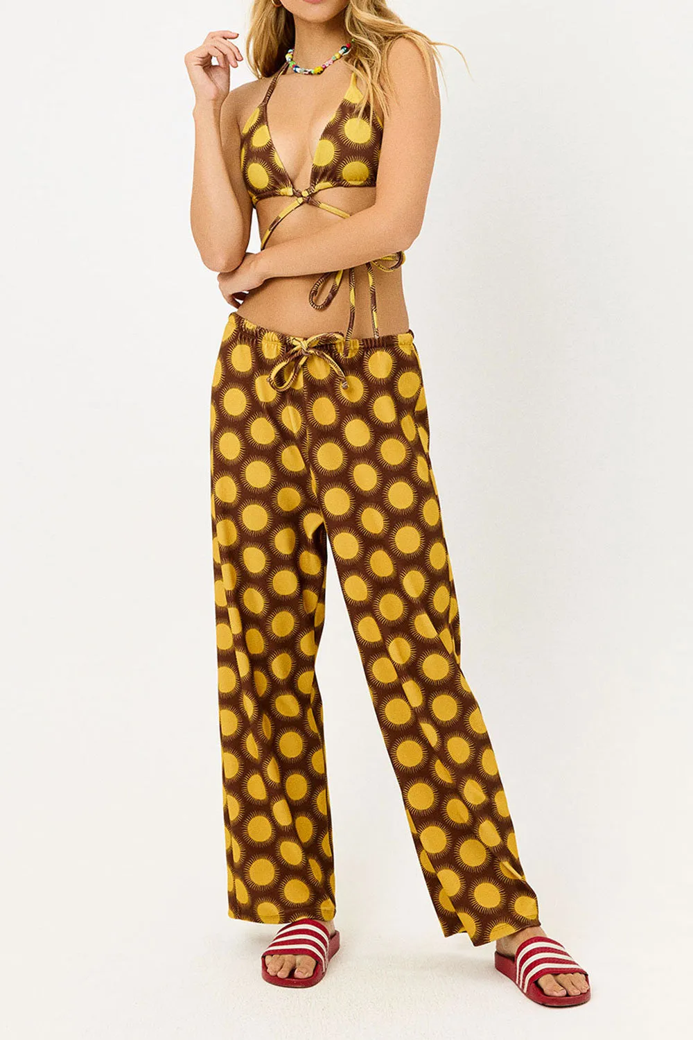 Michelle Low Rise Wide Leg Pants - Golden