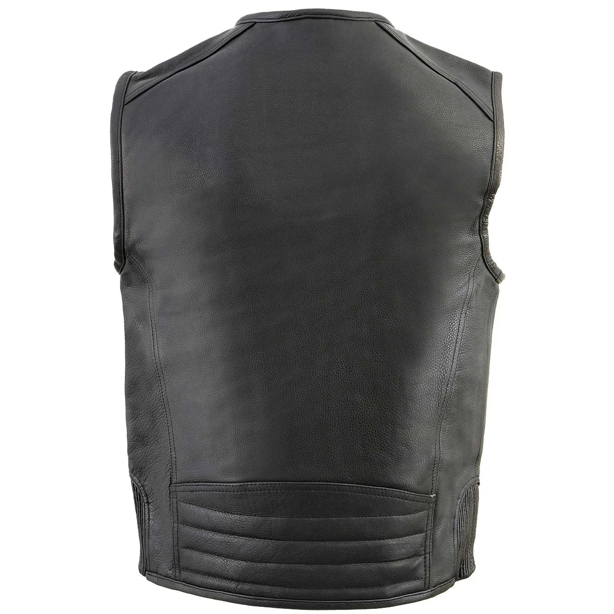 Milwaukee Leather MLM3570 Men's Black Leather Vest with Side Stretch Flex