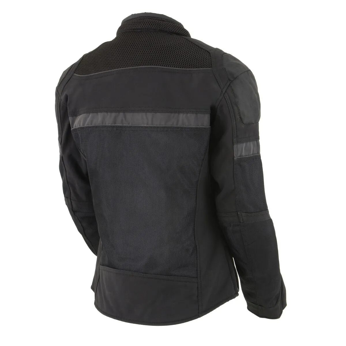 Milwaukee Leather MPL2775 Black Armored Textile Motorcycle Jacket for Women - All Season Jacket w/ Removable Liner