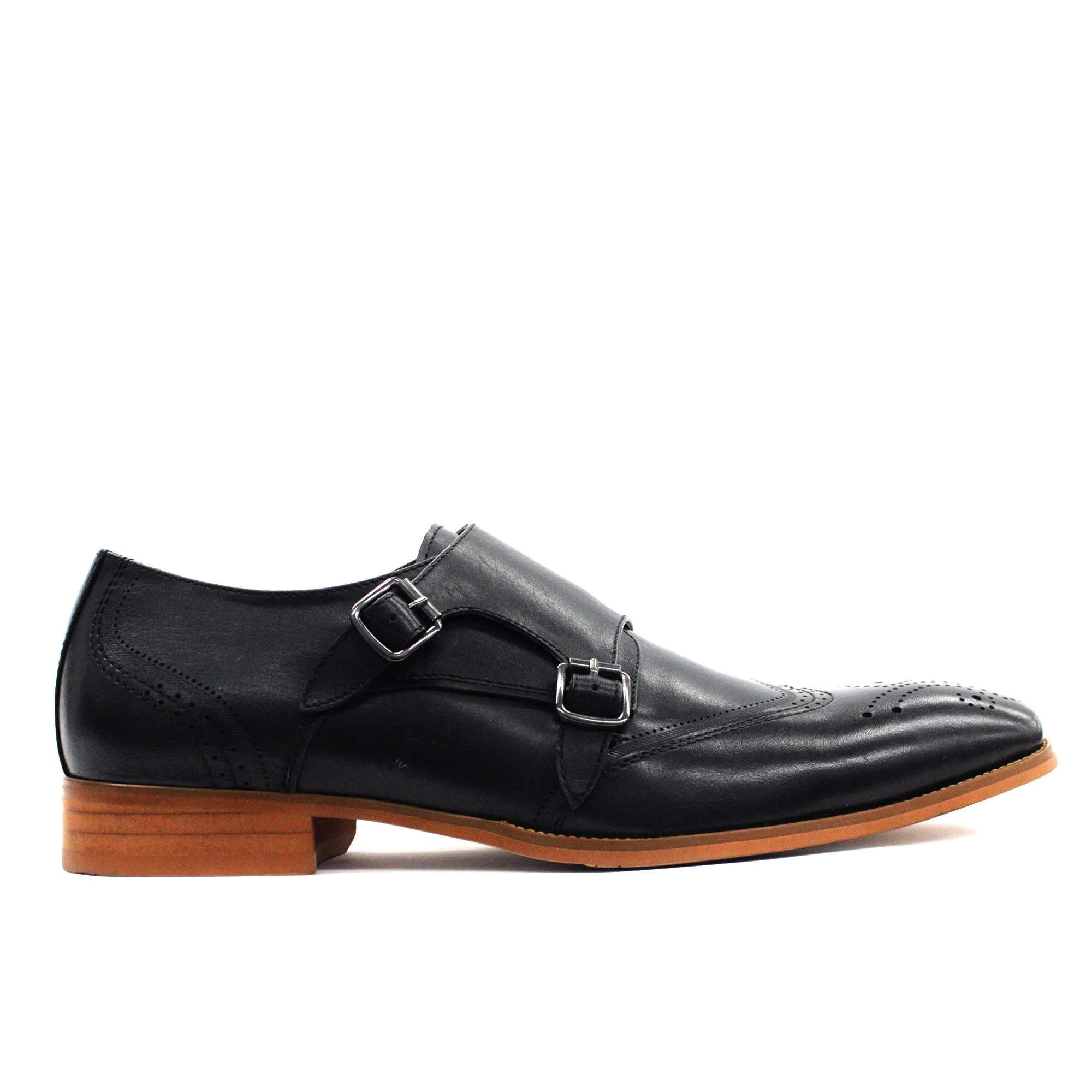 MORETTI,WING TIP-SLIP ON-SHOES-M31204-BLACK