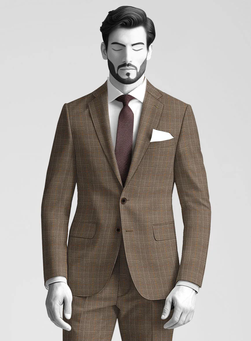 Napolean Porter Prince Of Wales Brown Wool Suit