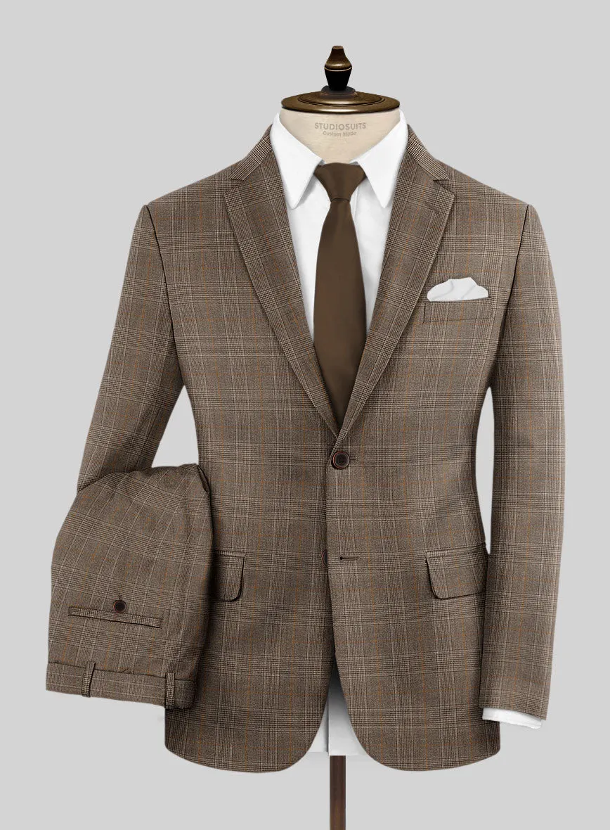 Napolean Porter Prince Of Wales Brown Wool Suit