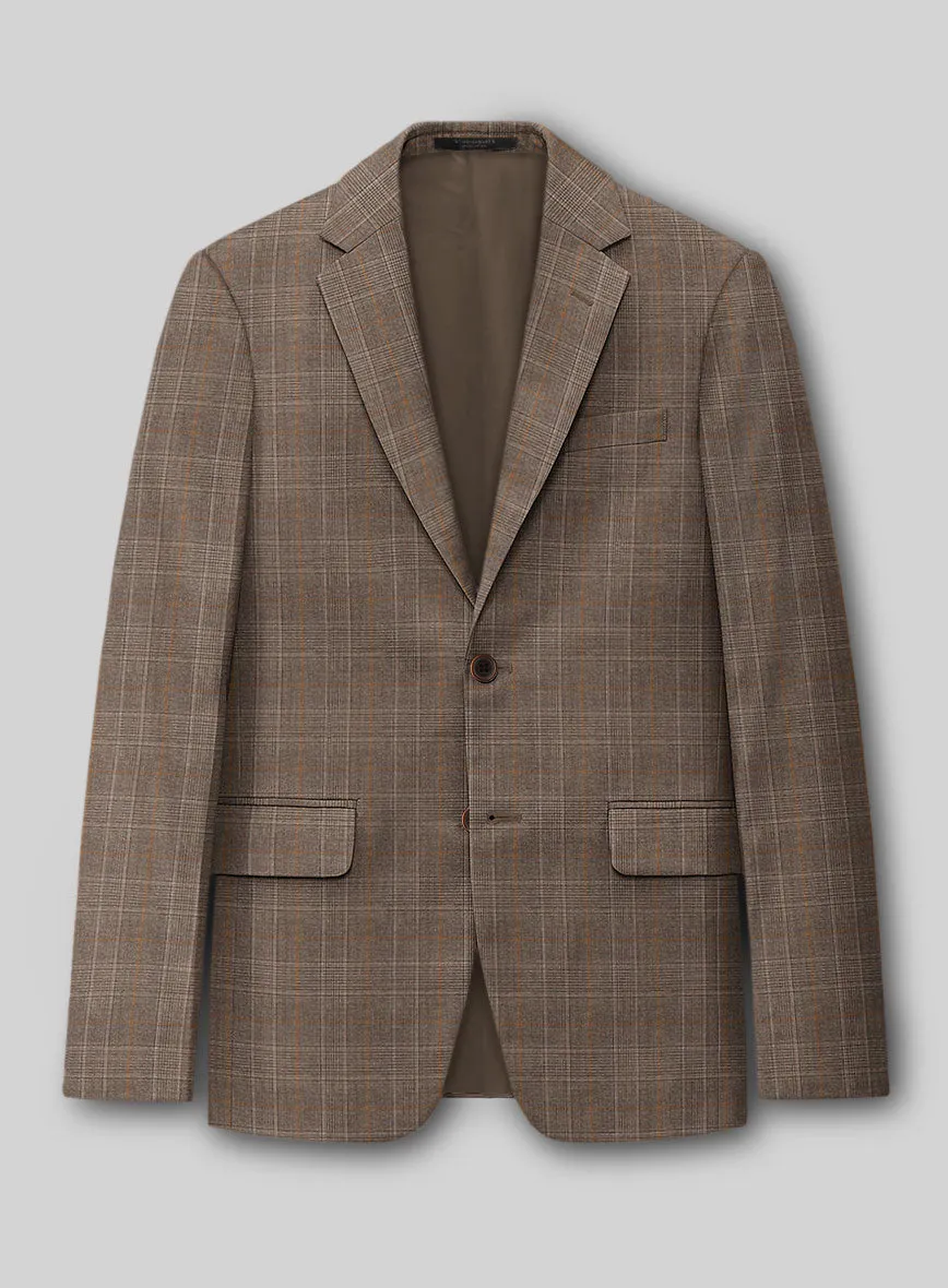 Napolean Porter Prince Of Wales Brown Wool Suit