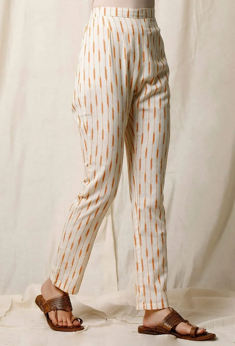 Narangi Kori Ikat Cotton Slub Pants