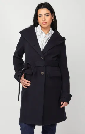 Navy Hooded Coat