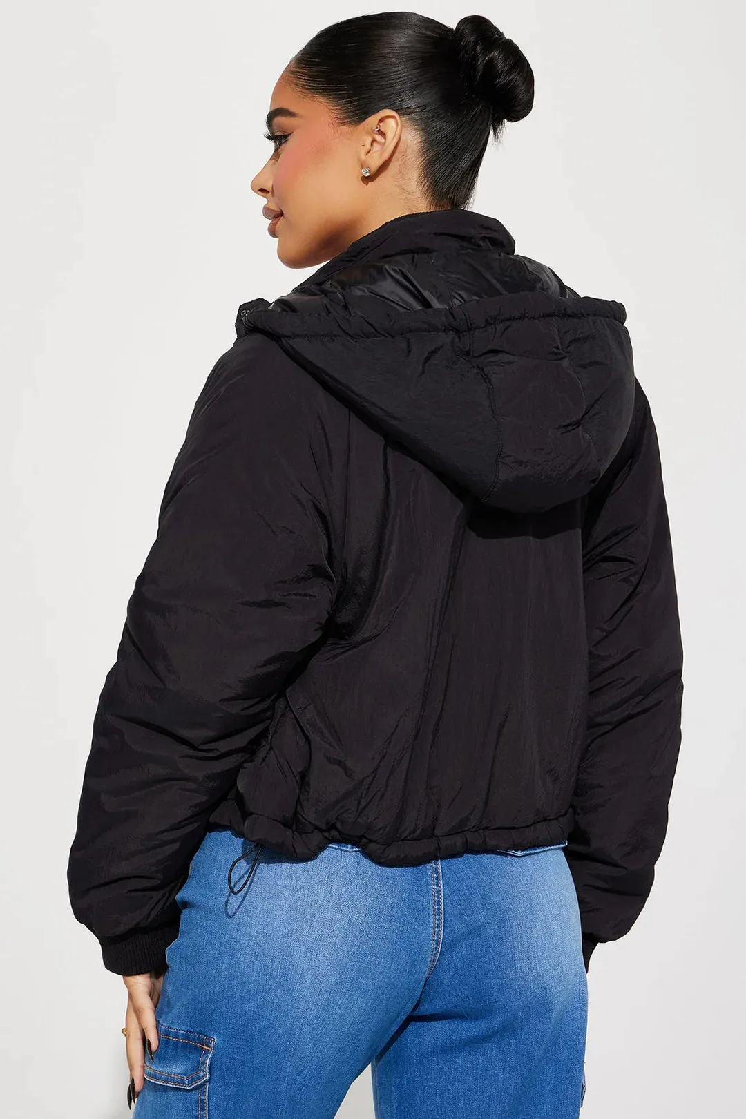 Nylon Puff Hood Jacket