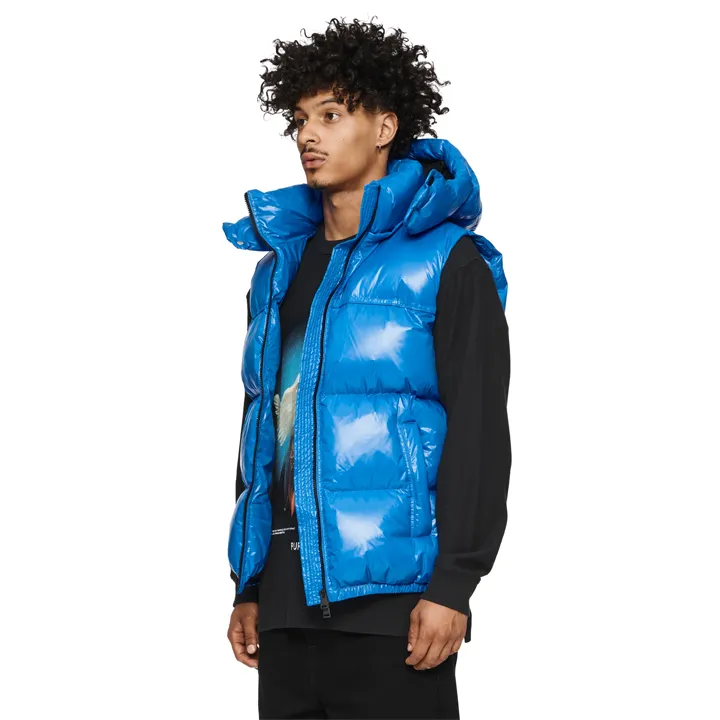 Nylon Puffer Vest (Blue) - P623PBLV423BLU