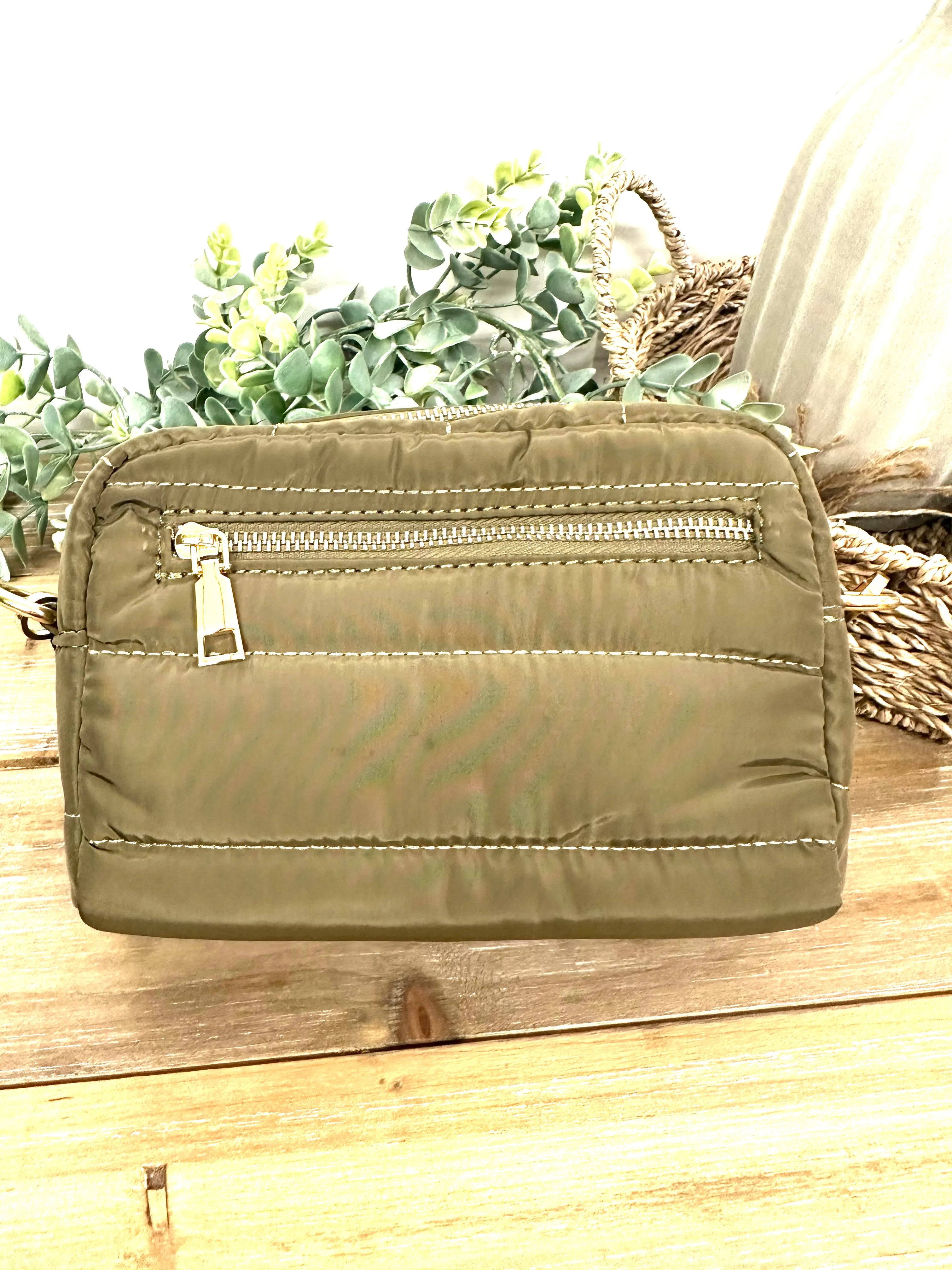 Olive Puffer Camera Bag