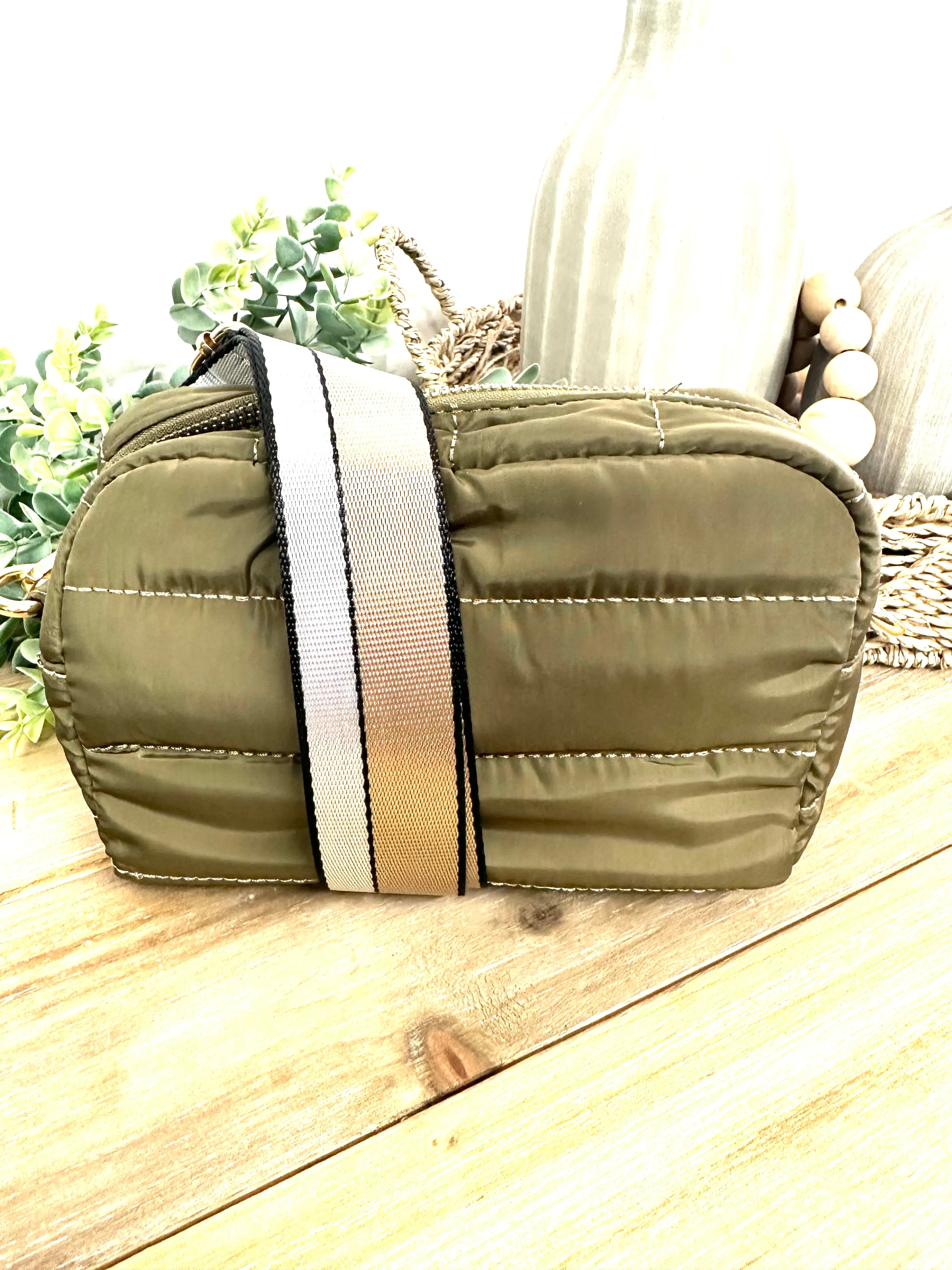 Olive Puffer Camera Bag