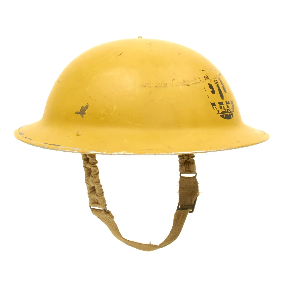 Original British WWII Brodie MkII Steel Helmet used by Norwegian Civil Defense - Dated 1939