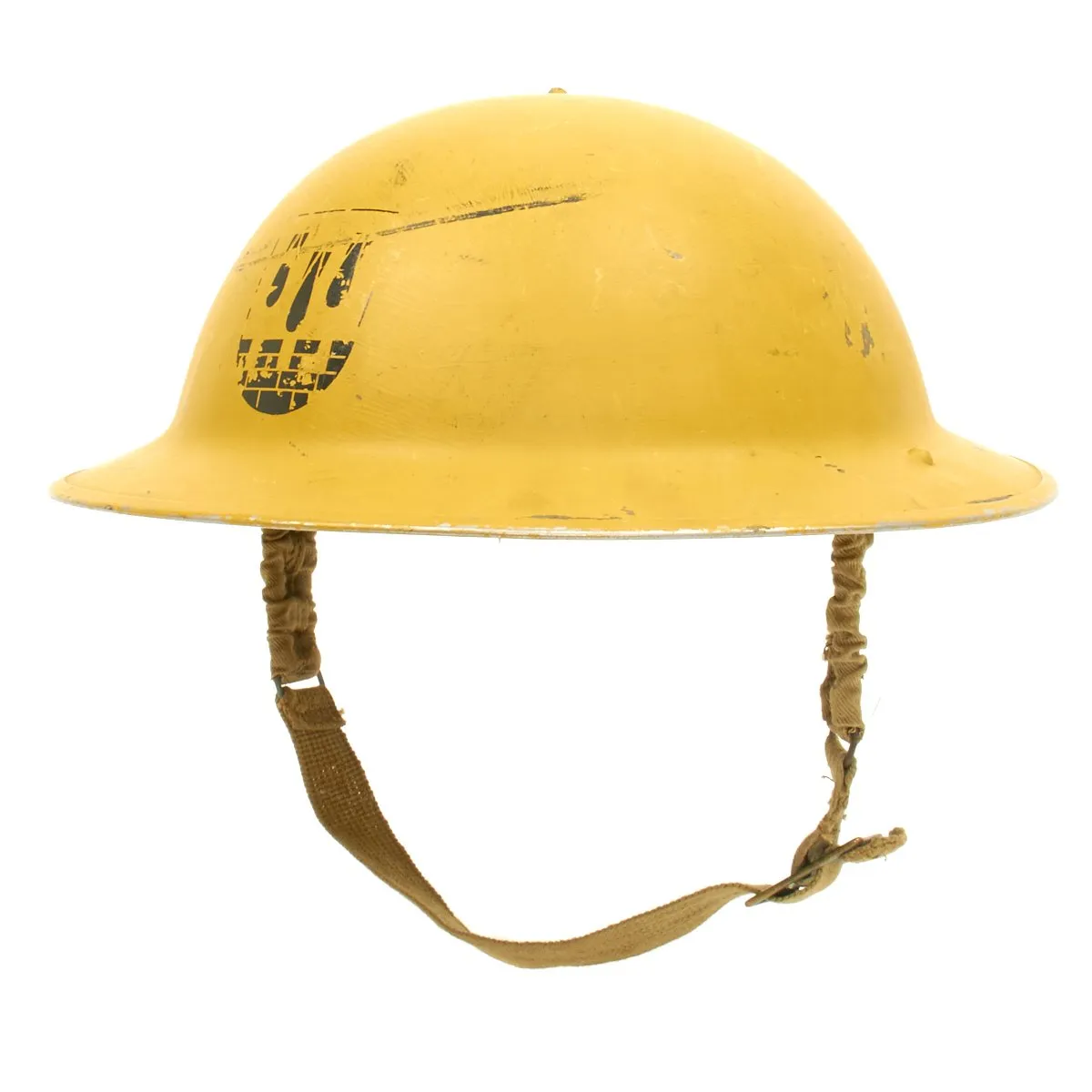 Original British WWII Brodie MkII Steel Helmet used by Norwegian Civil Defense - Dated 1939