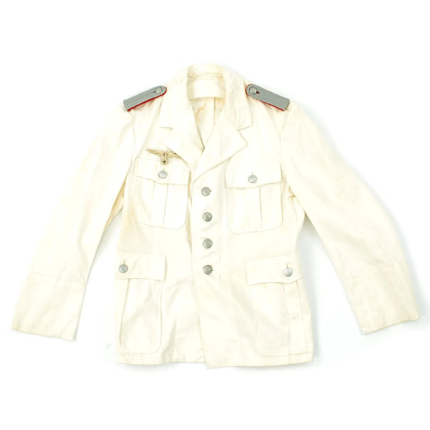 Original German WWII Artillery Officer Lieutenant White Summer Uniform Tunic Jacket