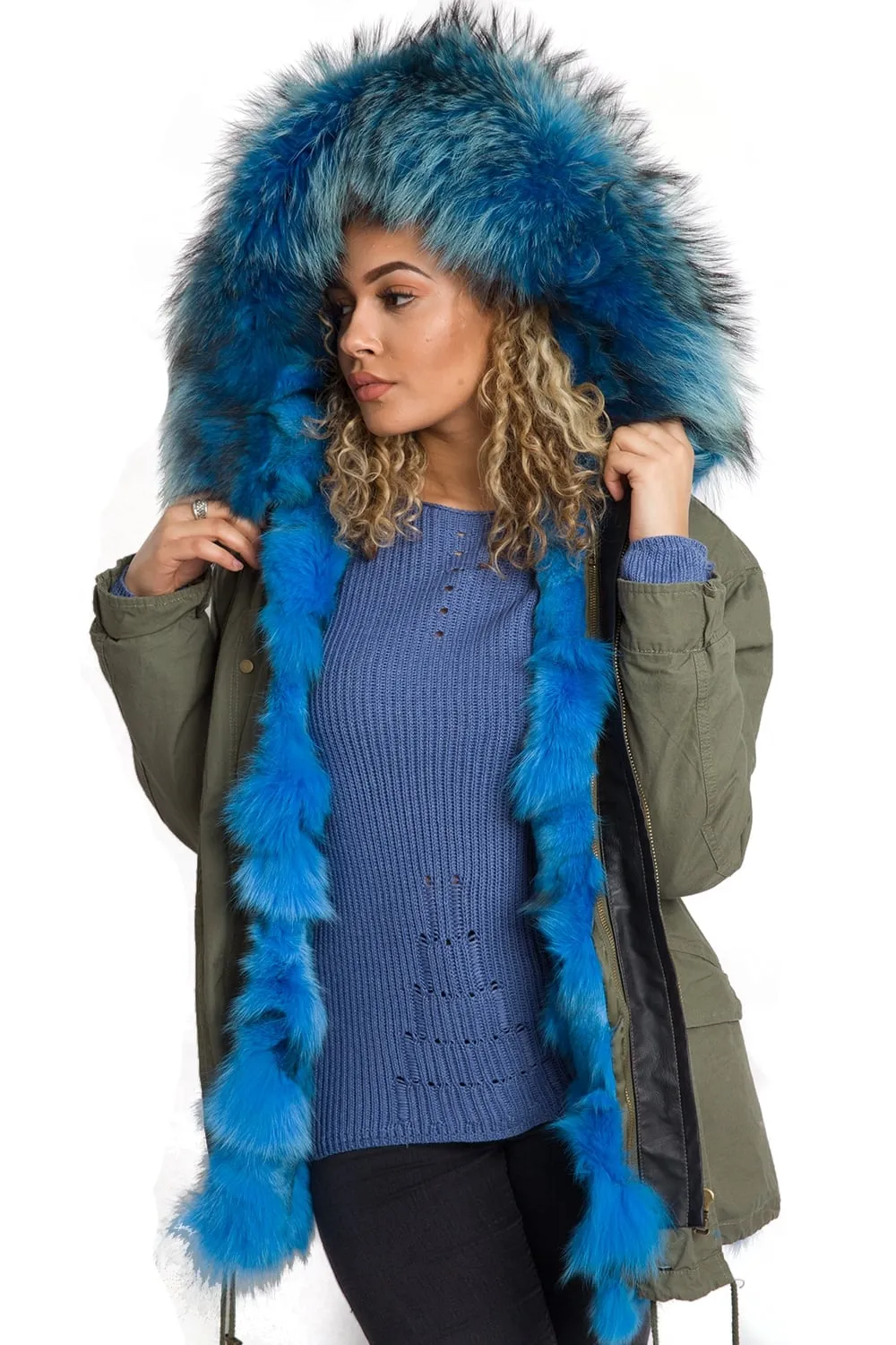 Oversized Fur Trim Hooded Parka Jacket Coat