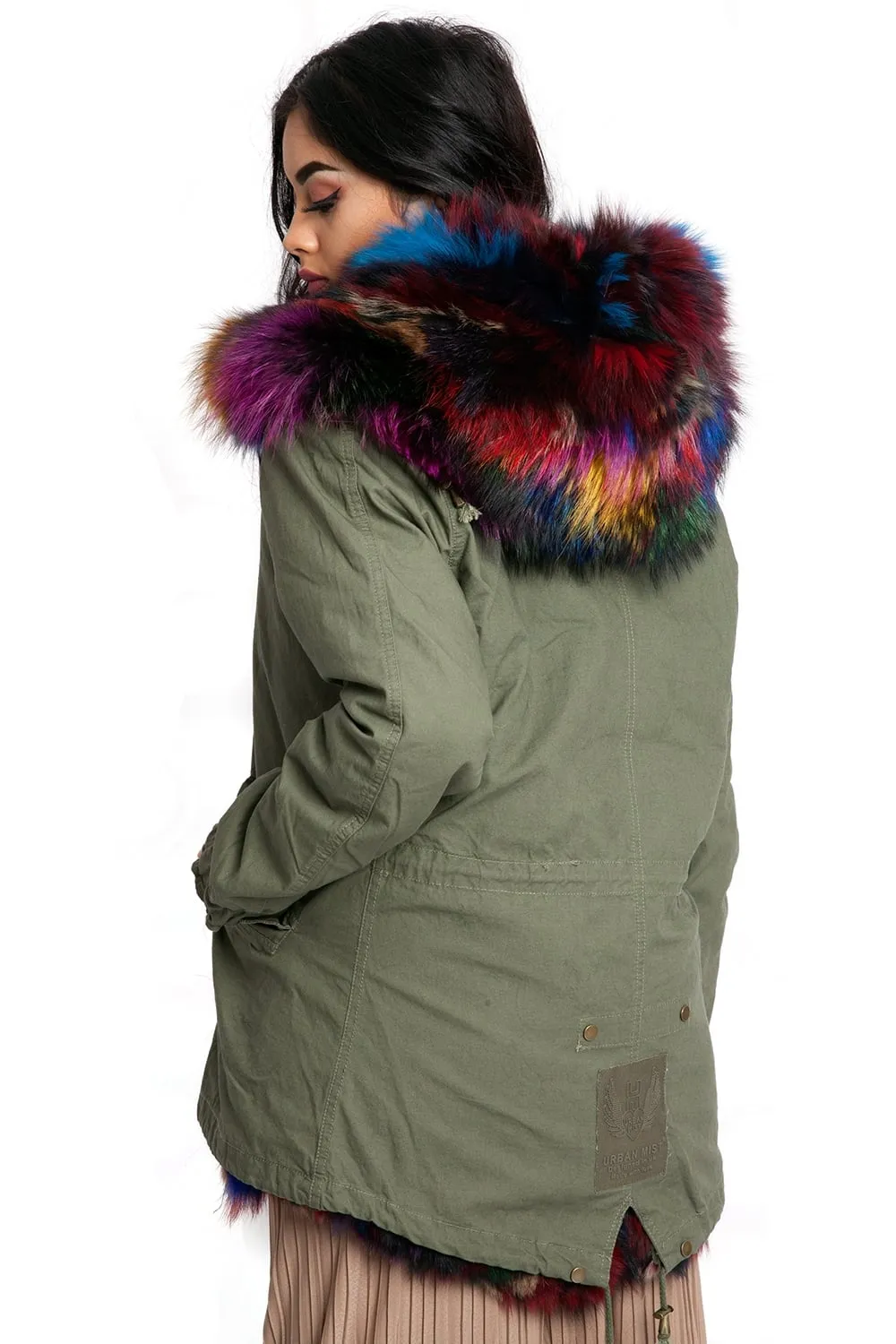 Oversized Fur Trim Hooded Parka Jacket Coat