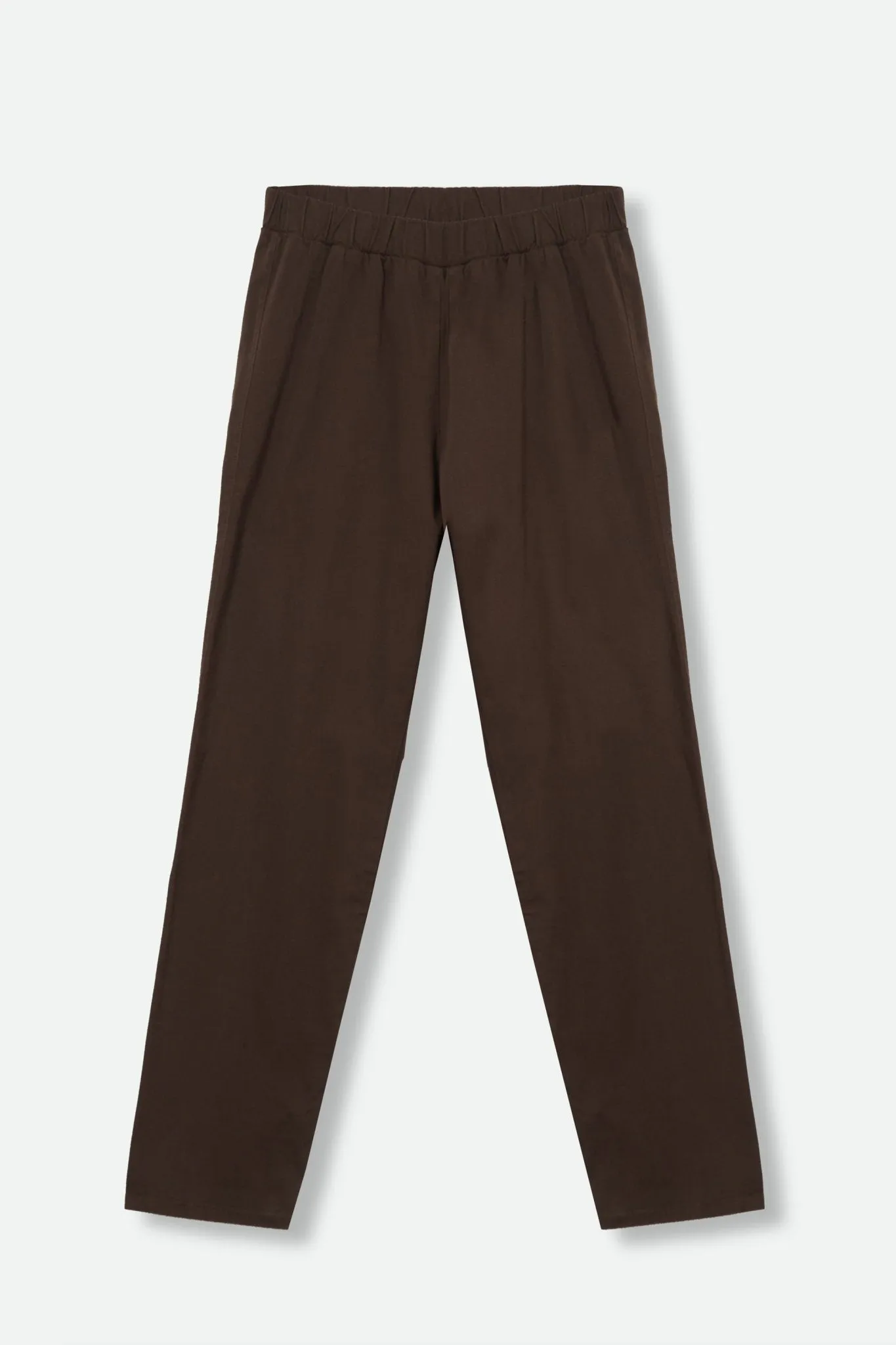 PERRYN PANT IN COTTON STRETCH IN CHOCOLATE BROWN