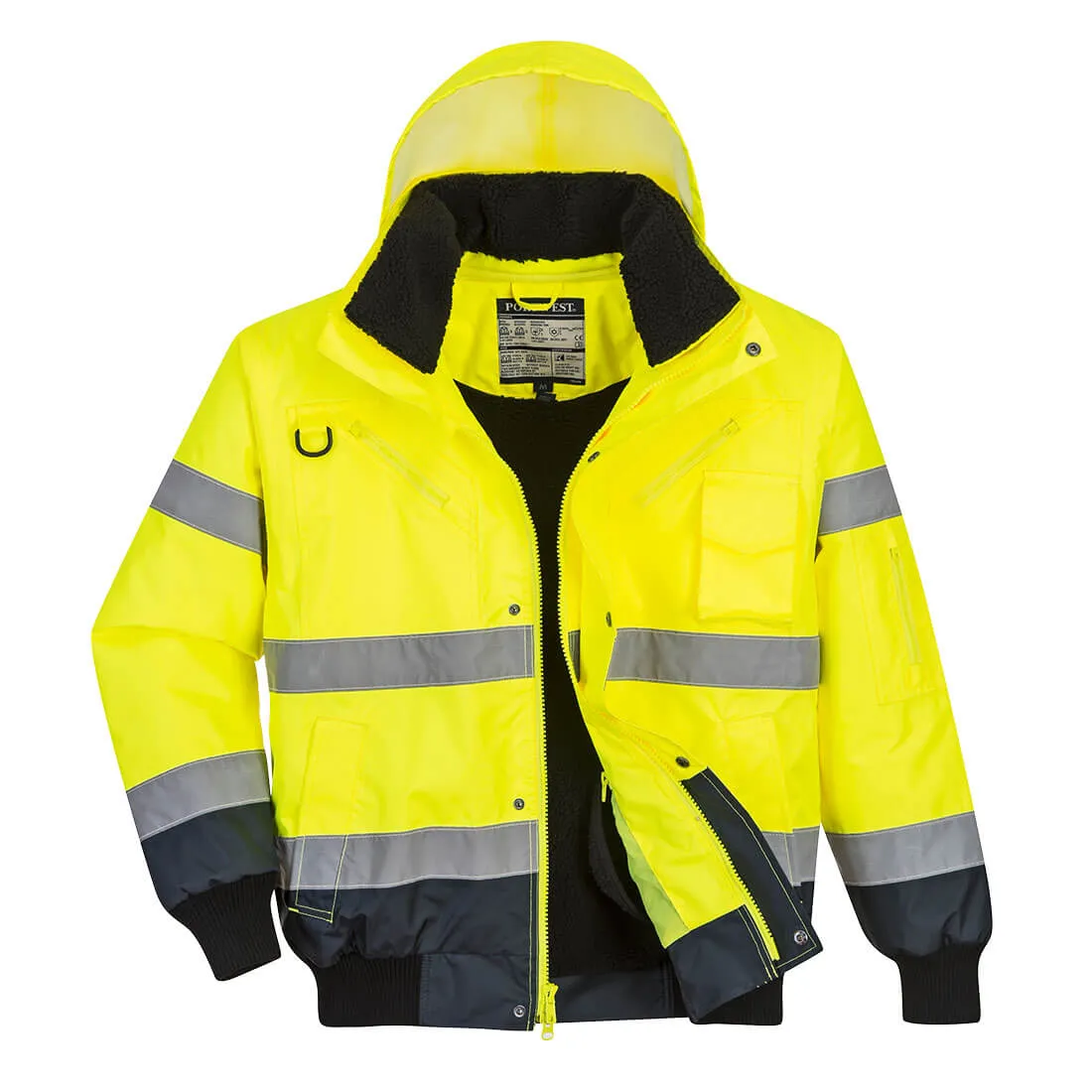 Portwest Hi-Vis Contrast Bomber Jacket (UC465YNR)