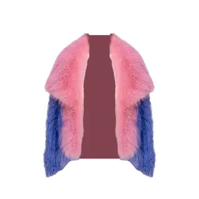 Pre Order: Contrast Lapel Faux Fur Coat