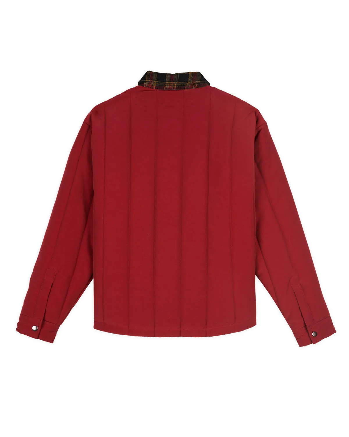 Puffer Button Up Shirt Jacket - Red