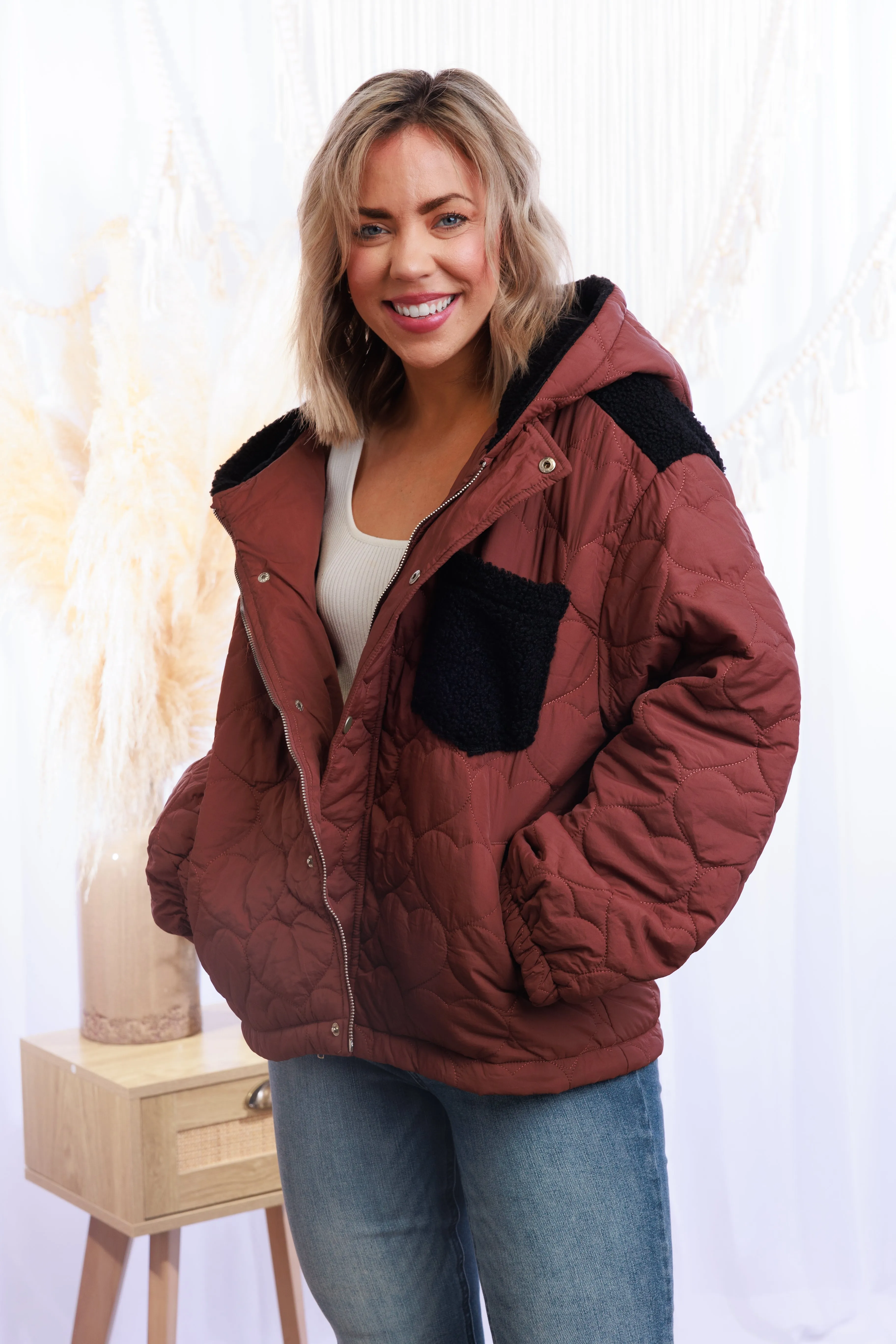 Quilted Hearts - Puff Jacket