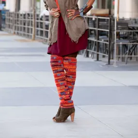 Red Heart Crochet Thigh High Leg Warmers