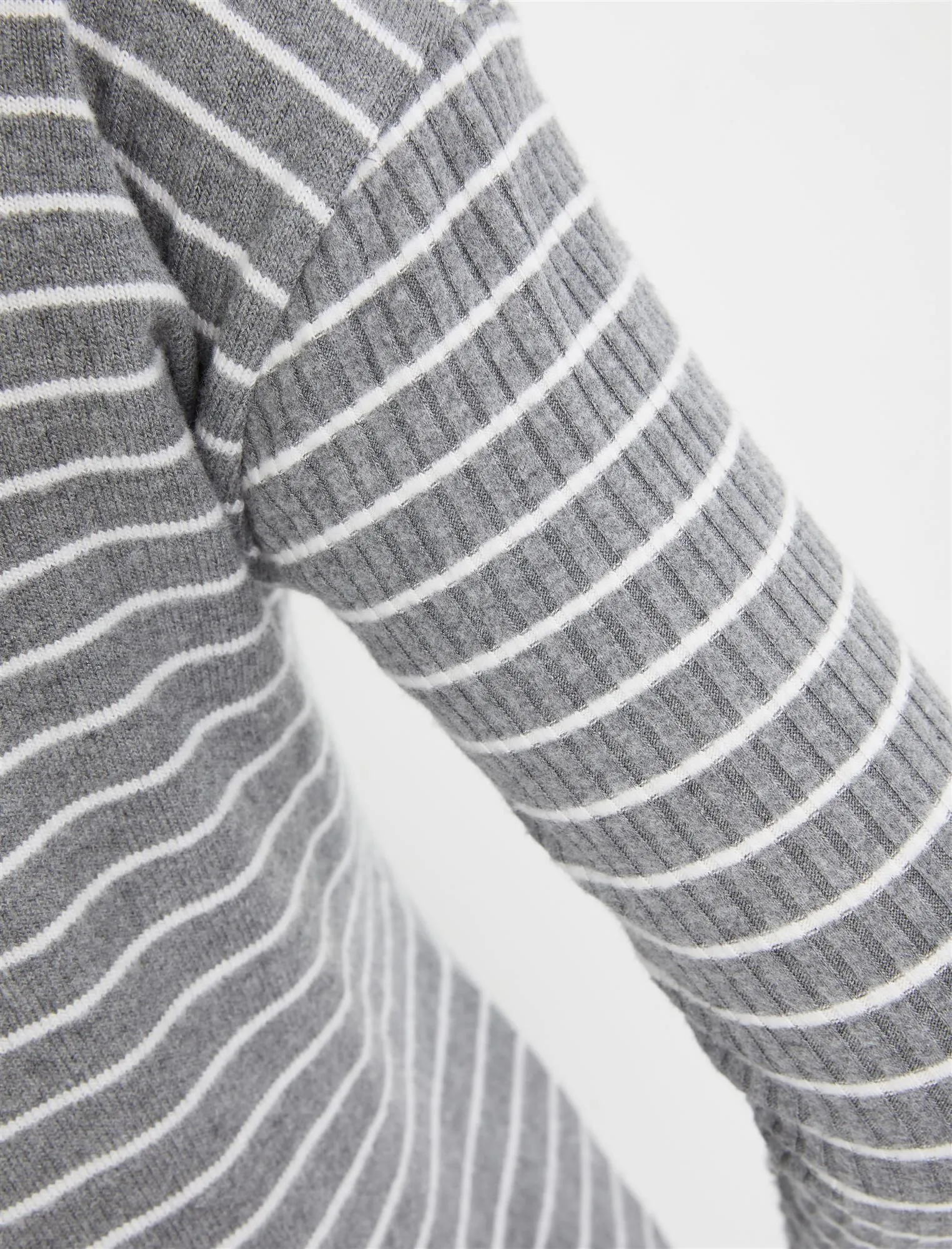 Rib Knit Maternity Tunic in Grey Stripe