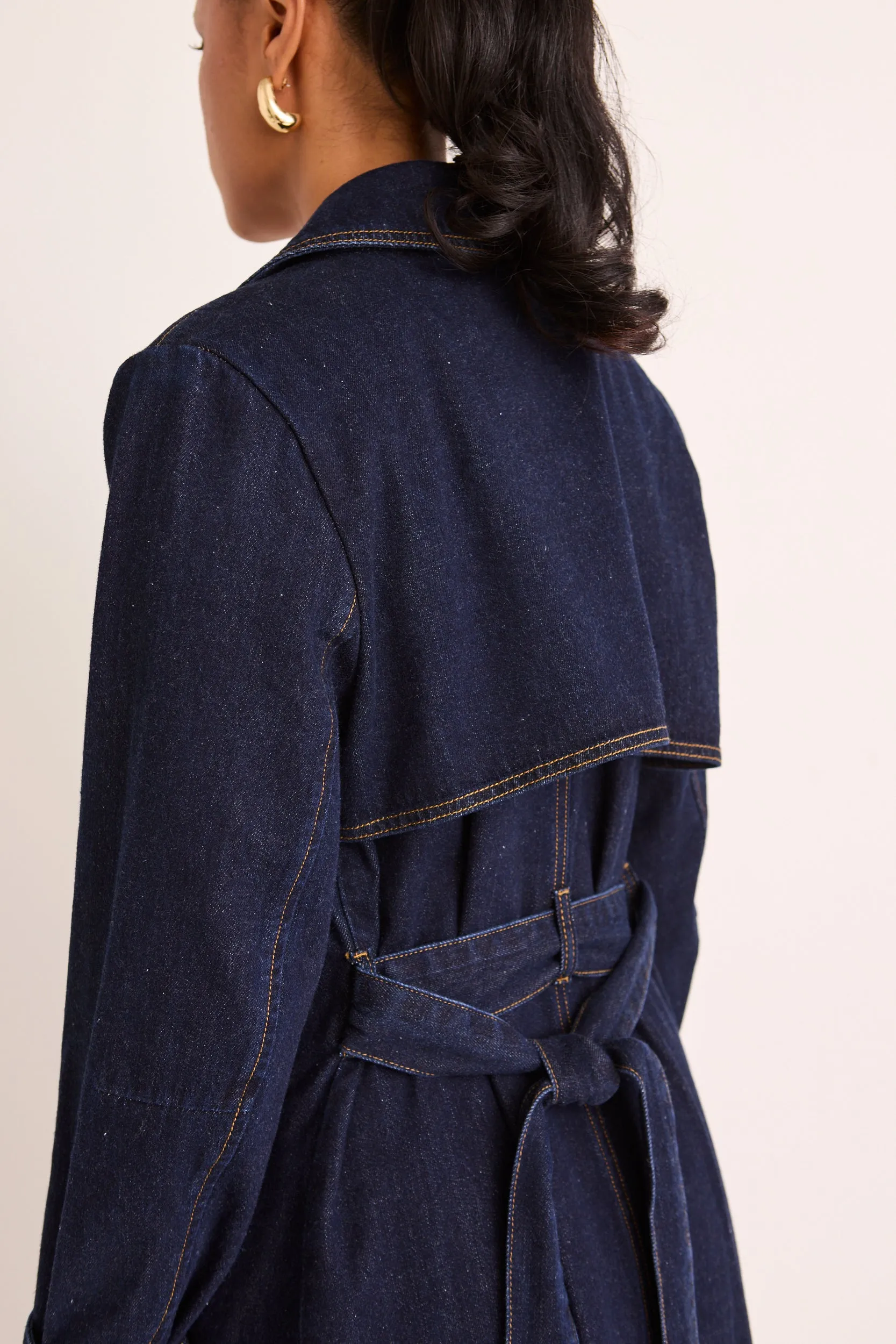 Rodeo Indigo Denim Trench Coat