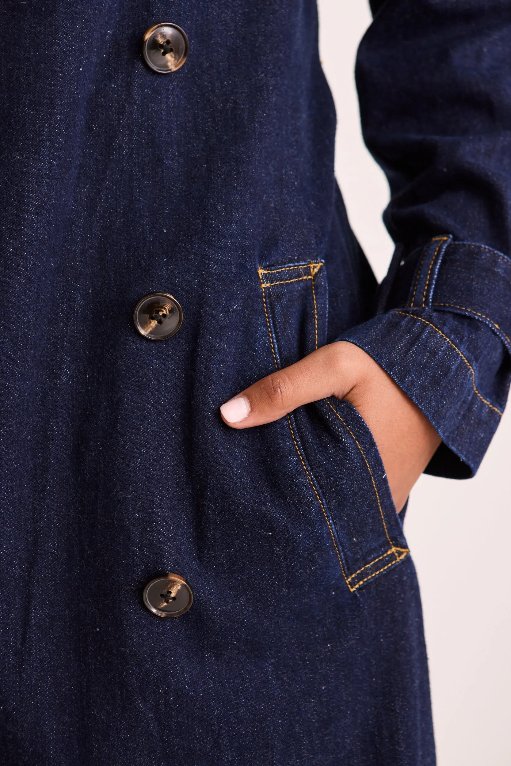 Rodeo Indigo Denim Trench Coat