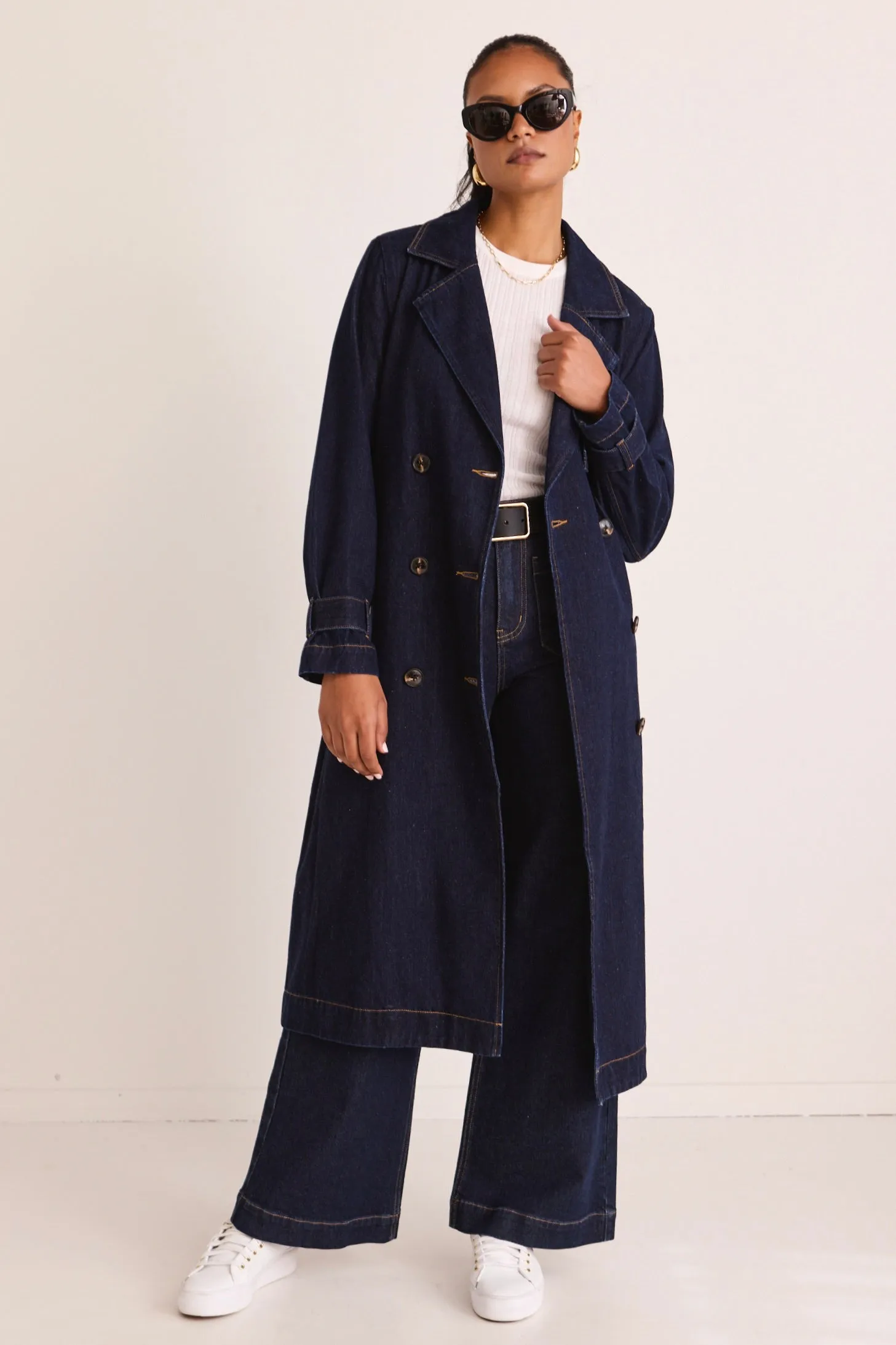 Rodeo Indigo Denim Trench Coat