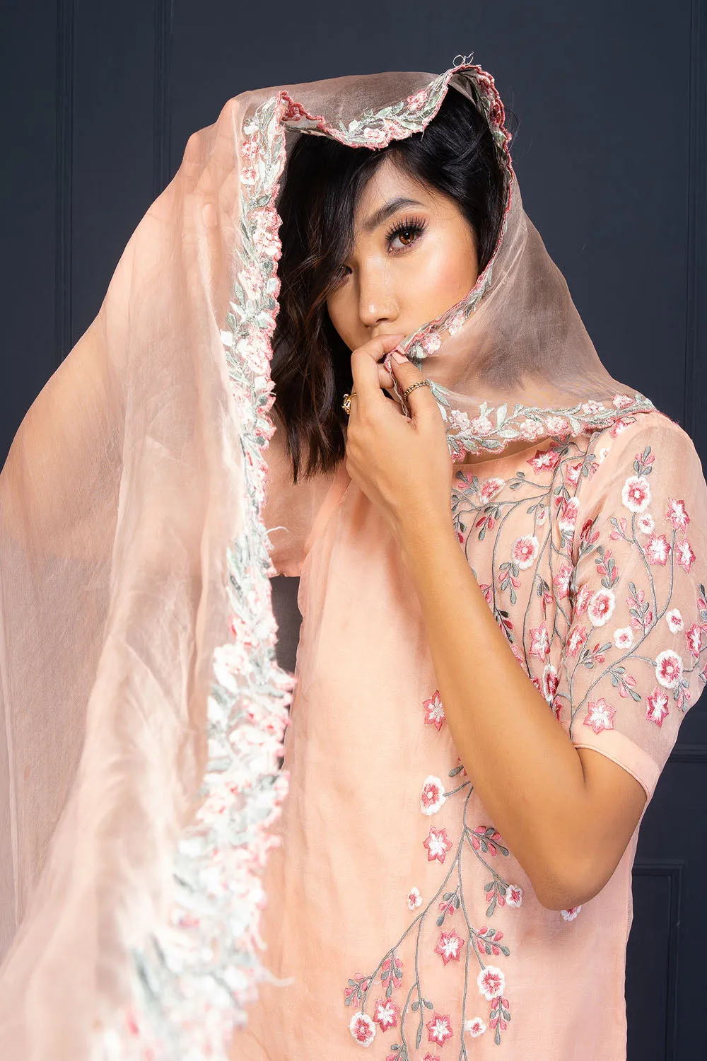 Rose Pink Tunic Paired Up With Sharara And Dupatta