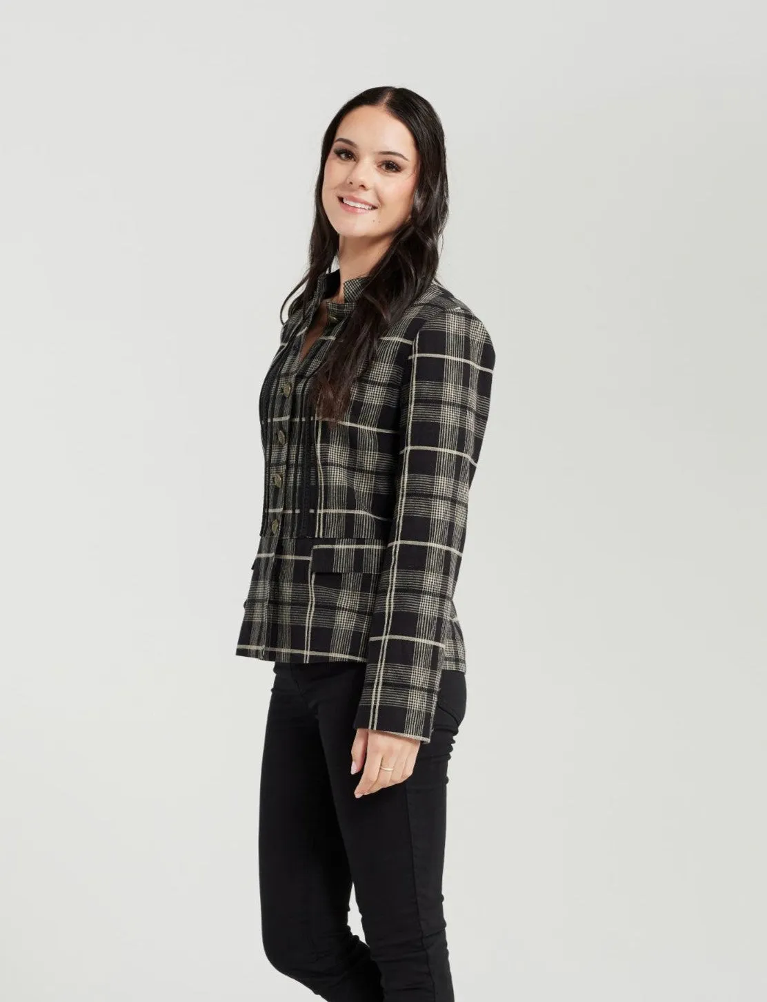 Sarah Jacket - Black Plaid