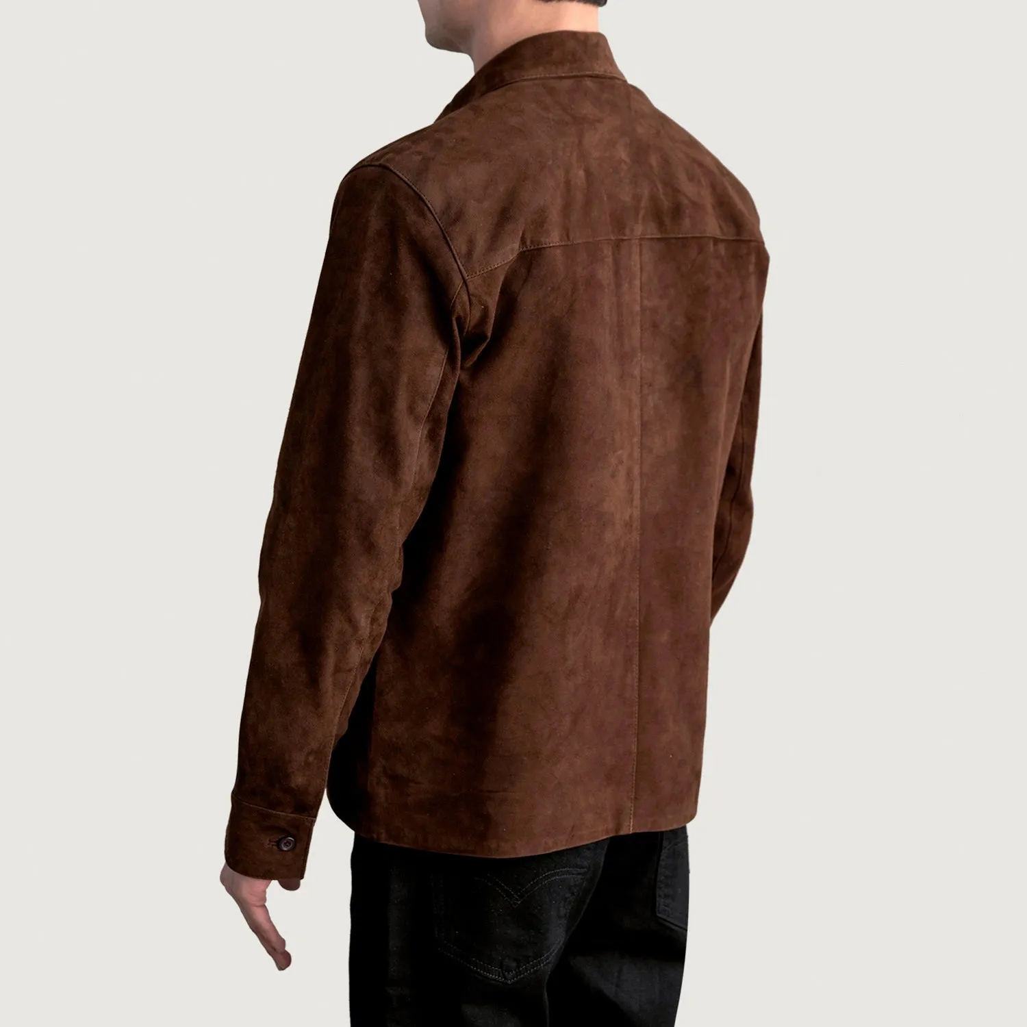 Scout Mocha Suede Leather Shirt