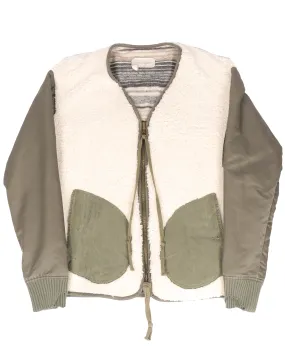 Sherpa & Washed Satin Flight Jacket