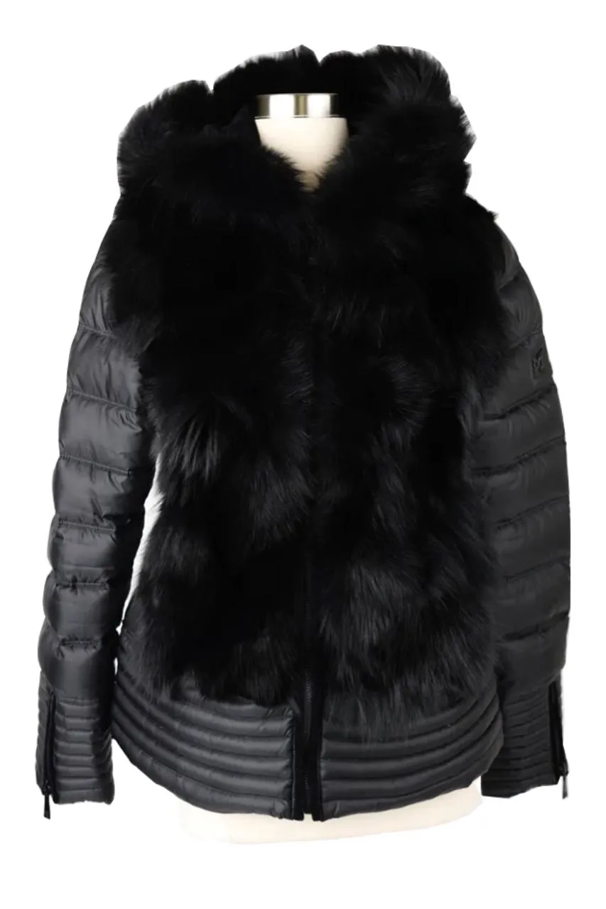 Short Fur Front Puffer Jacket