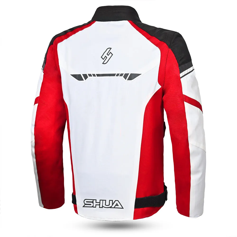 SHUA Immortal Textile Motorcycle Racing Jacket Men Ice Red Black