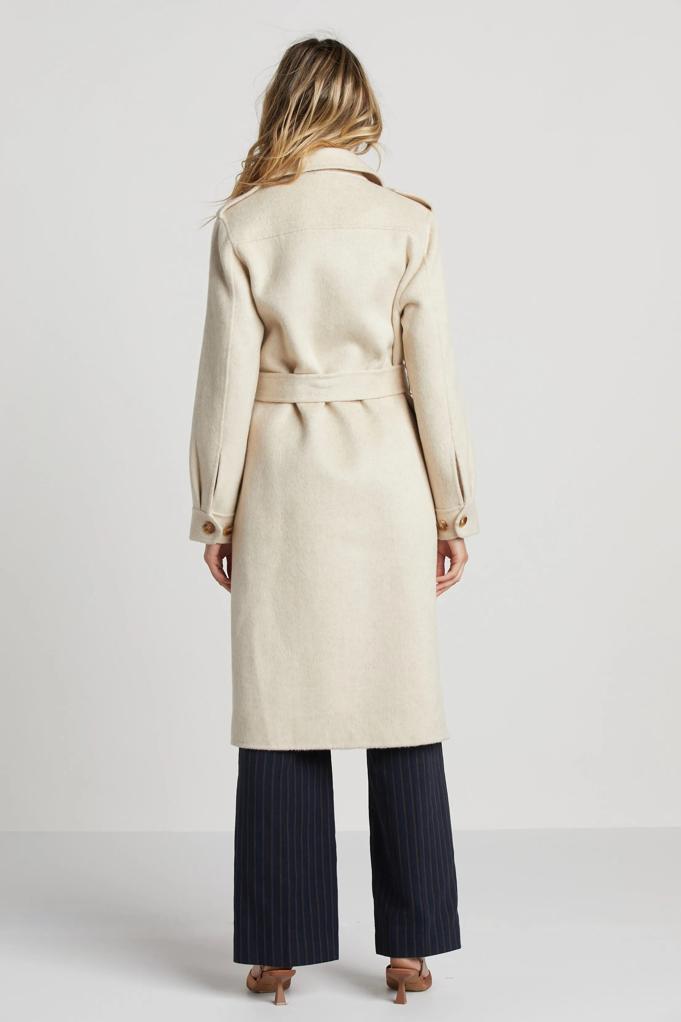 Sibel Double Face Wool Blend Trench Coat