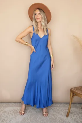 Silky Beauty Dark Blue - Maxi Jurk