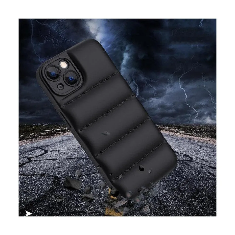 Soft Puffer Jacket Style Mobile Phone Case for iPhone 11 Pro - Black